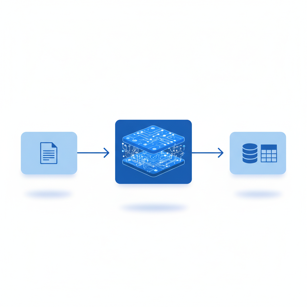 Chart: A flowchart illustrating AI extraction: invoice input → document understanding → contextual field identification → structured data output, showing the intelligence layer between input and output for Invoice OCR vs AI Extraction: Why Accuracy Rates Vary So Much